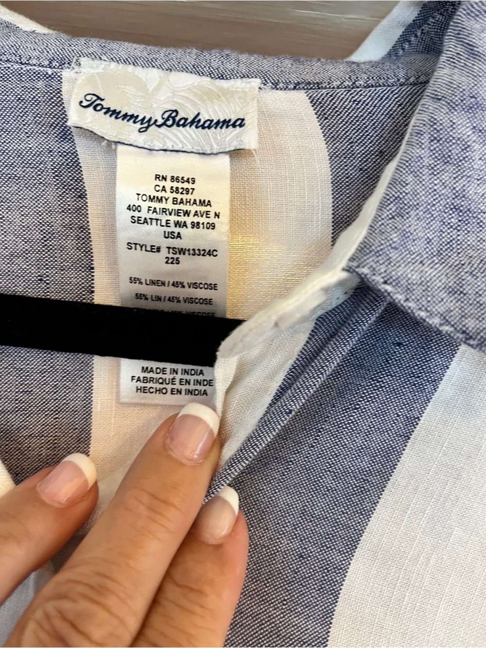 SOLD!!Tommy Bahama Rugby Beach Striped Linen Shirt Dress - Picture 5 of 7